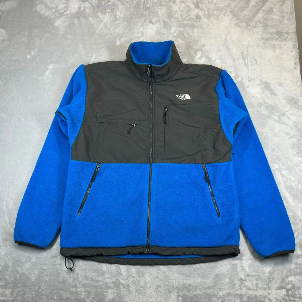 The North Face Fleece Jacket Mens L Blue Denali Polartec Full Zip Colorblock